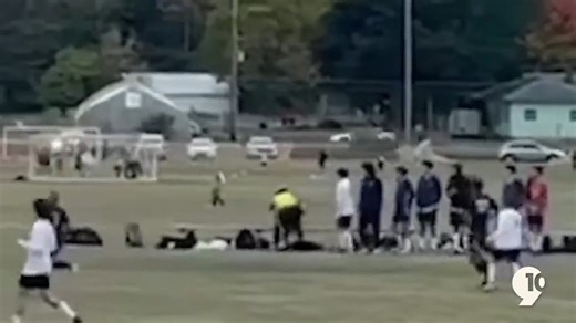 REFEREE UNDER INVESTIGATION This video shows what appears to be a referee pushing a high school soccer player to the ground during a playoff game between Gaylord and Traverse City St. Francis. Now, Michigan State Police are investigating the incident. 9&10 News https://www.9and10news.com/2025/10/15/traverse-city-soccer-game-video-captures-referee-player-altercation/ | Adam Bartelmay 9&10 News