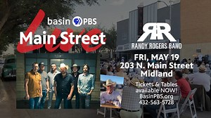 Save The Date for Main Street Live - Basin PBS Brings Randy Roberts to the Stage Friday, May 19th! The Randy Rogers Band has a Must-See Country Reputation - Food, Fun and Dancing are Required! Plus, we'll open the night with Texas Music Icon Jody Nix! General Admission Tickets are on sale now, online at www.basinpbs.org Call (432) 563-5728 - or stop by Basin PBS located at 203 N. Main Street in Midland. | First Alert 7