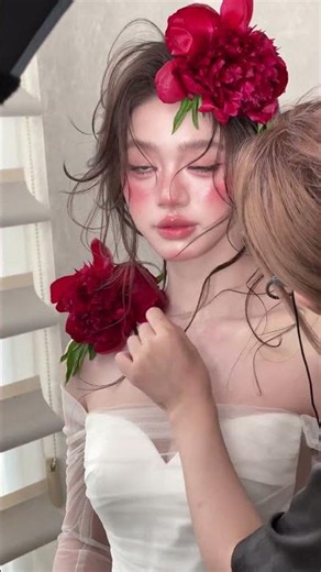🌹 Soft Korean Doll Makeup Look 😍✨ #trending #makeup #softglamlook