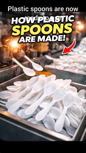 How plastic spoons are made #spoon #dinnerset #insidefactory