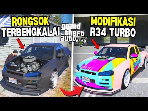 Aku Menemukan Mobil Nissan R34 Langka Rongsok Terbengkalai di Kota - GTA 5 MOD