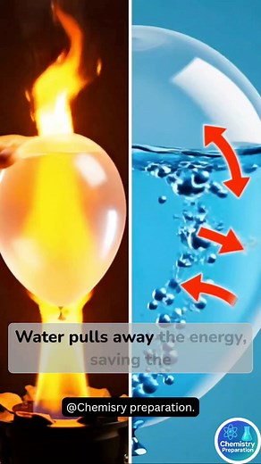 🔥 Can fire really fail? This “fireproof” balloon doesn’t pop — because water secretly protects it from heat! 💧 Science saves the day again! 👇 Comment “SCIENCE” if you didn’t expect that! #fblifestyle #StudyBuddy #iphone #coin #ibchemistry | Chemistry Preparation