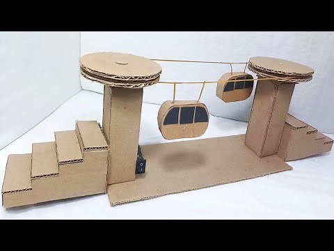 COMO HACER un TELEFERICO con MATERIALES CASEROS | HAZLO tú MISMO - METROCABLE de CARTÓN | DIY