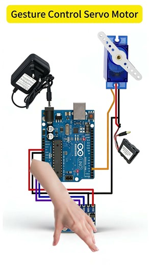 Gesture Control Servo Motor #shorts #diy#tech#circuit