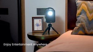 Android TV 10.0 Native 1080P Portable outdoor&Indoor Projector, ETOE Smart projector with Netflix, Google play, Chromecast & Voice Remote, Full Sealed Optical Engine with Digtal Keystone,Zoom