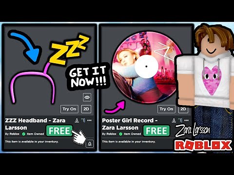 FREE ACCESSORIES! HOW TO GET ZZZ Headband & Poster Girl Record! (ROBLOX ZARA LARSSON)