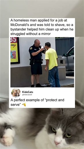 A stranger helped him get ready for work