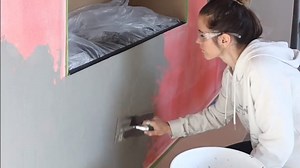 This faux concrete wall gives the illusion of a concrete cast fireplace surround! If you're interested in getting a cement look on your wall, you've got to watch this video. Follow along with all my projects on Instagram: https://www.instagram.com/welcometothewoodsblog/ Buy the sheetrock to concrete kit as well as lots of other cool products at https://diyconcrete.com/ #sponsored #ad | Welcome to the Woods
