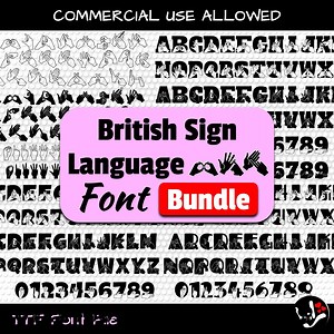 British Sign Language Font Bundle • BSL & Auslan TTF Files (digital Download) - Etsy UK