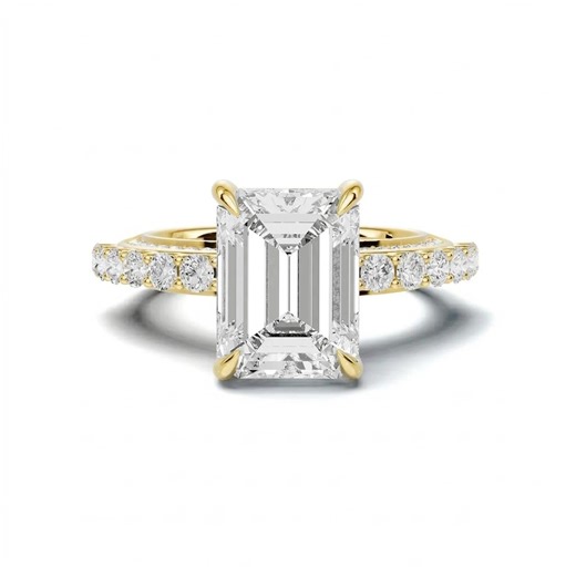 Emerald Cut 3.5CT E VS1 Igi Certified Lab Grown Diamond Engagement Ring 14k Gold - Etsy