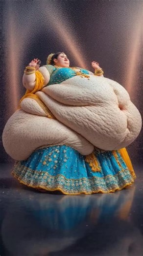 ✨ From Heavily Obese to Elegantly Slim — a surreal transformation across four stages 💃💎 Bright Turquoise & Marigold tones meet dramatic poses, Indian elegance & digital artistry 🎨 #FashionTransformation #AIArt #AGTStage #BodyDiversity #VisualJourney | Hogarts Ai