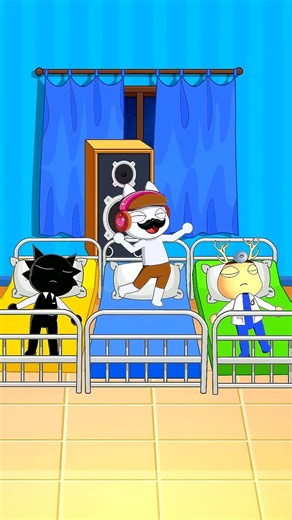 Cartoon characters resting in the hospital beds! 🛏️ #HospitalRest #CartoonCharacters