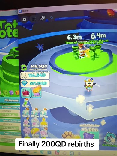 200QD Rebirths Achievement in Tap Simulator