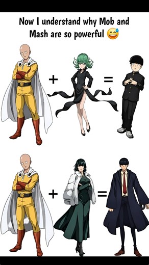 The secret behind the power source of Mob and Mash 😁 #anime #onepunchman #saitama #mob #mash