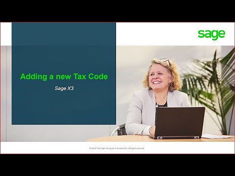 Sage X3 V12 - Adding a new Tax code