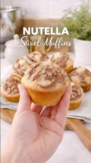The Perfect Muffin: Nutella Swirl Muffins #bakewithme #homemadecooking