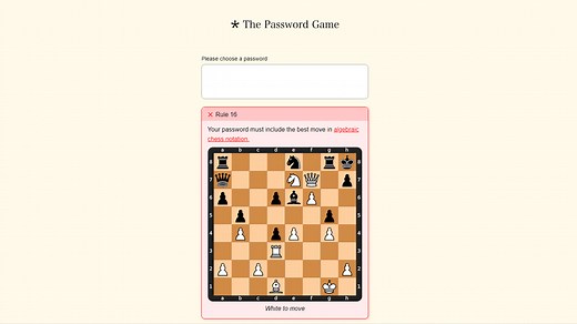 How to beat Rule 16 of The Password Game: What is Algebraic Chess notation?