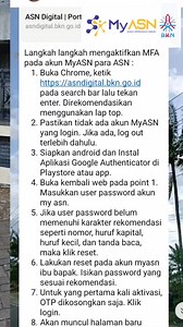 25 reactions · 32 shares | Yuk simak langkah langkah mengaktifkan MFA pada akun My ASN.... | Sunarti Dirhamsyah | Facebook