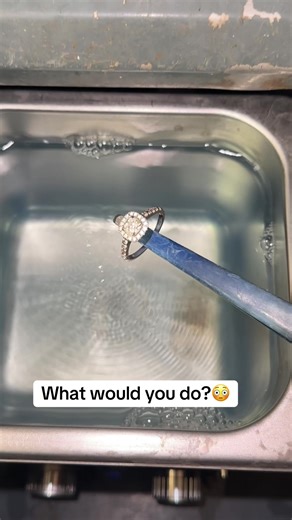 What would you do? #fyp #foryoupage #cleaner #ultrasonic #diamond #stones #shiney #lotion #gunk #gems #wedding #satisfyingvideos #satisfying #engagement
