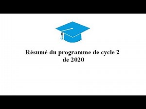 5. Programme du Cycle 2 de 2020