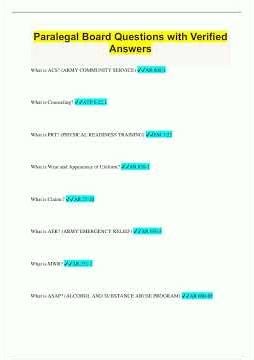 Paralegal Board Questions with Verified Answers1085