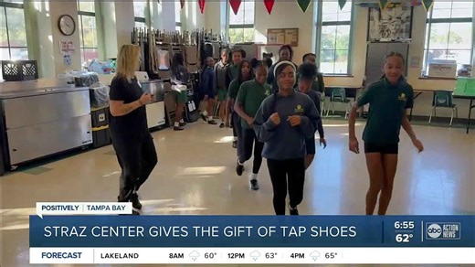 Straz Center delivers gift of tap shoes to Academy Prep Center of Tampa