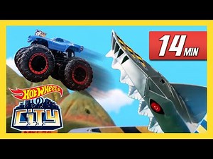 EPIC TRICERATOPS & SHARK INVASION! | Monster Trucks Island & New News | @HotWheels