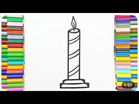 How To Draw Candle | Easy Drawing And Colouring Candle | Easy Coloring Turorial |