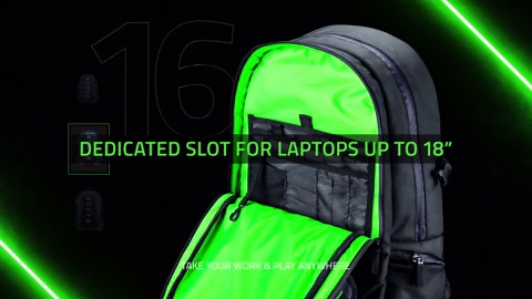 Razer Rogue v3 14" Gaming Laptop Backpack: Travel Carry On Computer Bag - Tear and Water Resistant - Mesh Side Pocket - Fits 14 inch Notebook - Chromatic