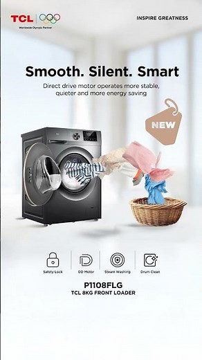 TCL’s new P3 Series washer makes laundry effortless.