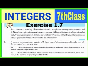 7thClass, Integers, Exercise 1.7, Q.No. 1,2 @mathsworldmakessmartintelugu