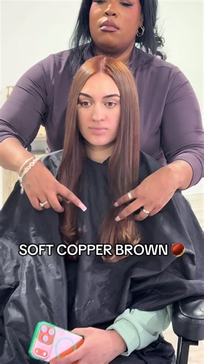Soft Copper Brown Hair: Shine and Layers