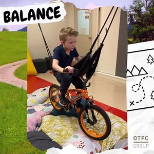 9.8K views · 144 reactions | How cool is this! This client brought his bike into OT to work on his balance, bilateral motor coordination and postural control. His bike is suspended on our Batman Swing over our crash mats - what a way to boost this little dude’s confidence as he practises! Check out that speed! | OTFC Group | Facebook