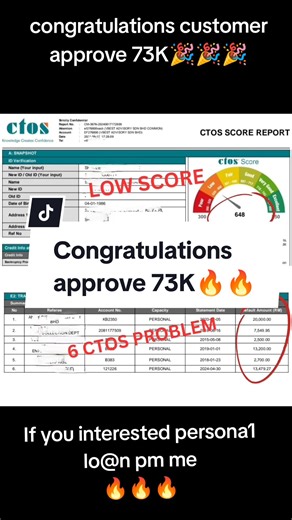 Keputusan Lulus Pinjaman Peribadi 73K dengan Kadar 3.19%