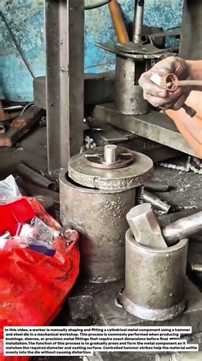 Manual Metal Bushing Forming Using Hammer and Steel Die | Precision Workshop Fabrication Process.