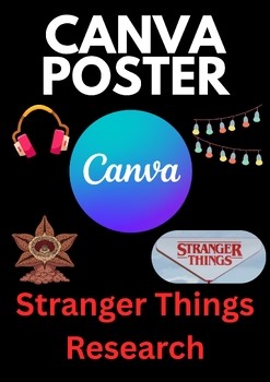 Stranger Things Character Project Poster Digital Design Activity 7th-11th Grade