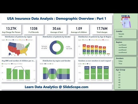 USA Insurance Data Analysis - Demographic Overview - Part 1 of 3 - Power BI Project