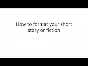 How to format your short story