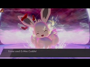 G-Max Cuddle + Gmax Eevee Cry | Gigantamax Eevee Signature Gmax Move Pokemon Sword and Shield