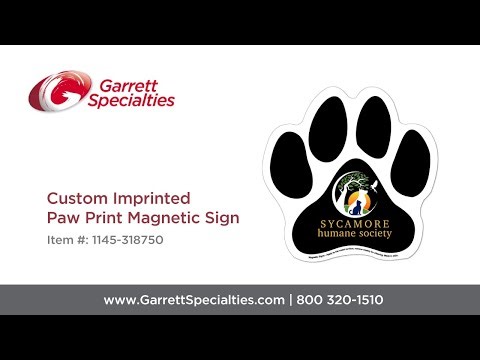 Custom Imprinted Paw Print Magnetic Sign