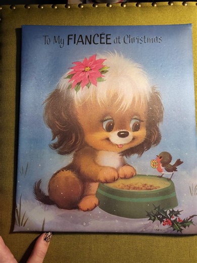 Vintage XL Boxed Padded Christmas Card to My Fiancee at Christmas - Etsy