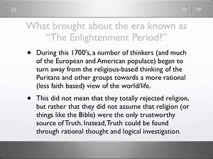 The Age of Reason (The Enlightenment Period)