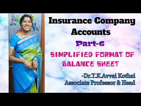 Insurance Company Accounts | Part-6 | Simplified format of Balance Sheet | - Dr.T.K.Avvai Kothai