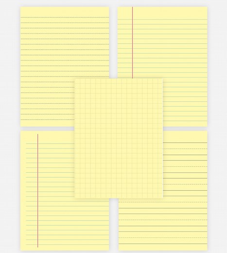 Printable Lined Paper, 14 Pages Grid Paper, Yellow Dotted Paper, Wide Rule College Rule Notes, Notebook Lined Paper PDF Instant Download - Etsy