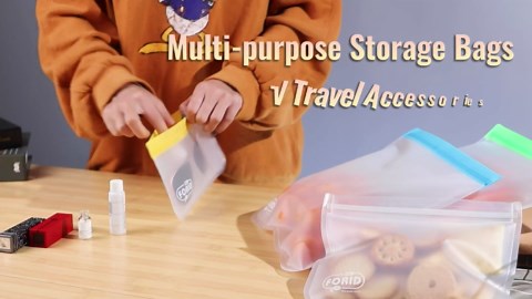 FORID 24 Pack Reusable Food Storage Bags, Silicone Gallon Freezer Bags, Sandwich Snack Resealable Lunch Bags, Extra Thick Leakproof for Marinate Food, Fruit Cereal Travel Items Home Kitchen