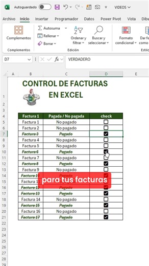Control con formatos para tus facturas en excel #Excel #office #tutorial #reels | El Pollo Excel-ero