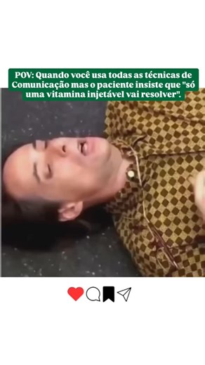 Dr. Bruno Watanabe on Instagram: "A gente estuda Medicina Centrada na Pessoa, aplica o plano compartilhado, ouve com empatia... e no final a frase é: ‘Mas Doutor, não vai me dar a vitamina injetável?’. 🤡 Às vezes a vontade é só deitar no chão da unidade e aceitar que a comunicação é uma arte difícil de dominar e, acima de tudo, depende da interação entre duas pessoas 😬 Isso significa que nem tudo vai funcionar como aprendemos na teoria mas apesar dos desafios essa é a graça de buscarmos aprimo