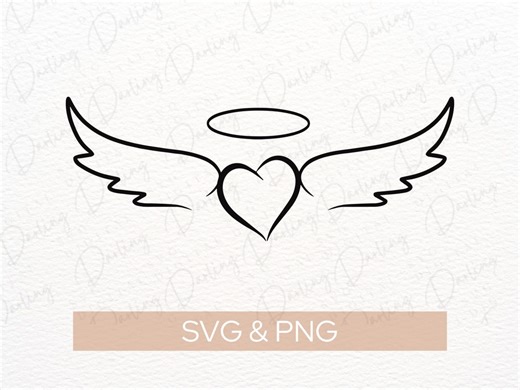 Angel Wings SVG: in Loving Memory Cut File (PNG, Vector) - Etsy