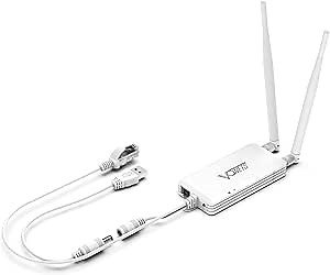 VONETS 2026 VAP11S-232 300Mbps WiFi to Ethernet Adapter 2.4G WiFi Bridge/Repeater/Mini Router/ RJ45 to RS232 Serial Server with 2 RJ45 Ports/Antennas USB/DC Powered for DVR Monitor Network Devices