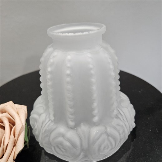 Vintage Glass Lamp Shade Floral Design Opaque Replacement Shade - Etsy